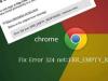 ERR_EMPTY_RESPONSE بخشش برای Chrome صحیح است